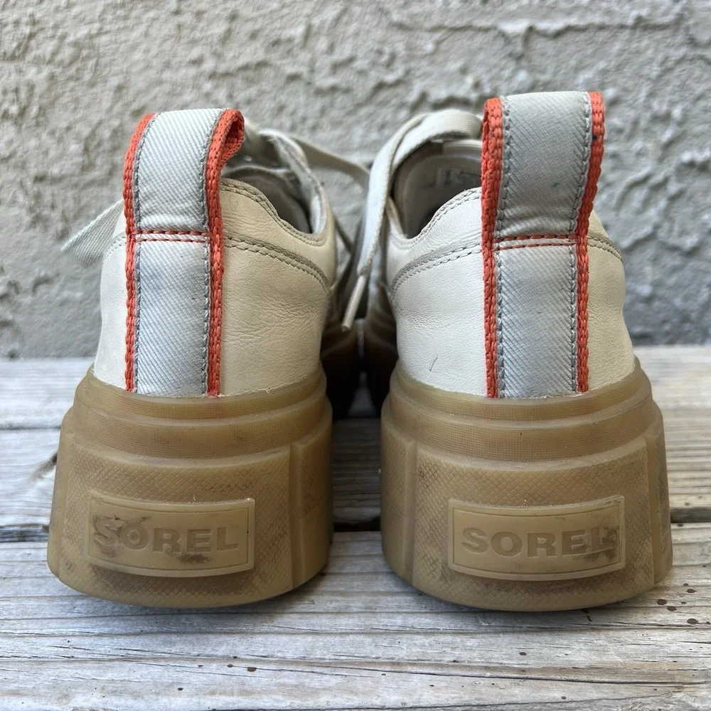 Sorel Shoes Women Size 9 Caribou X Platform Waterproof Sneakers Tan Beige‎ Cream